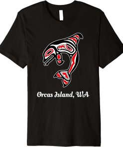 Native American Orcas Island WA Red Orca Killer Whale Premium T-Shirt