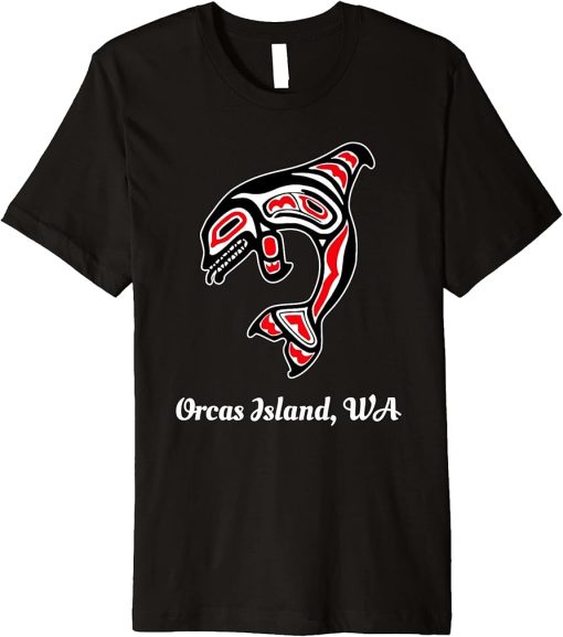 Native American Orcas Island WA Red Orca Killer Whale Premium T-Shirt