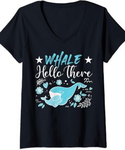 Womens Funny Orca Lover Graphic for Women Men Kids Whale V-Neck T-Shirt