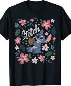 Lilo & Stitch Floral Stitch Coconut Portrait T-Shirt