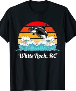 Vintage White Rock BC Distressed Orca Killer Whale Art T-Shirt