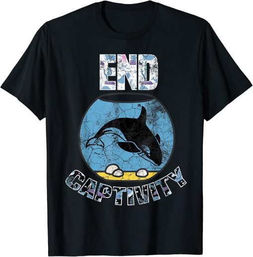 Free the Orca Whales, End Captivity, Orca Lovers 2023 Cool T-Shirt