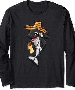 Burrito Food Love Killer Whale Orca Lover Animal Womens Long Sleeve T-Shirt